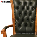 K265 Classic design Government chairman Business use High back leather swivel lift Solid wood office chair